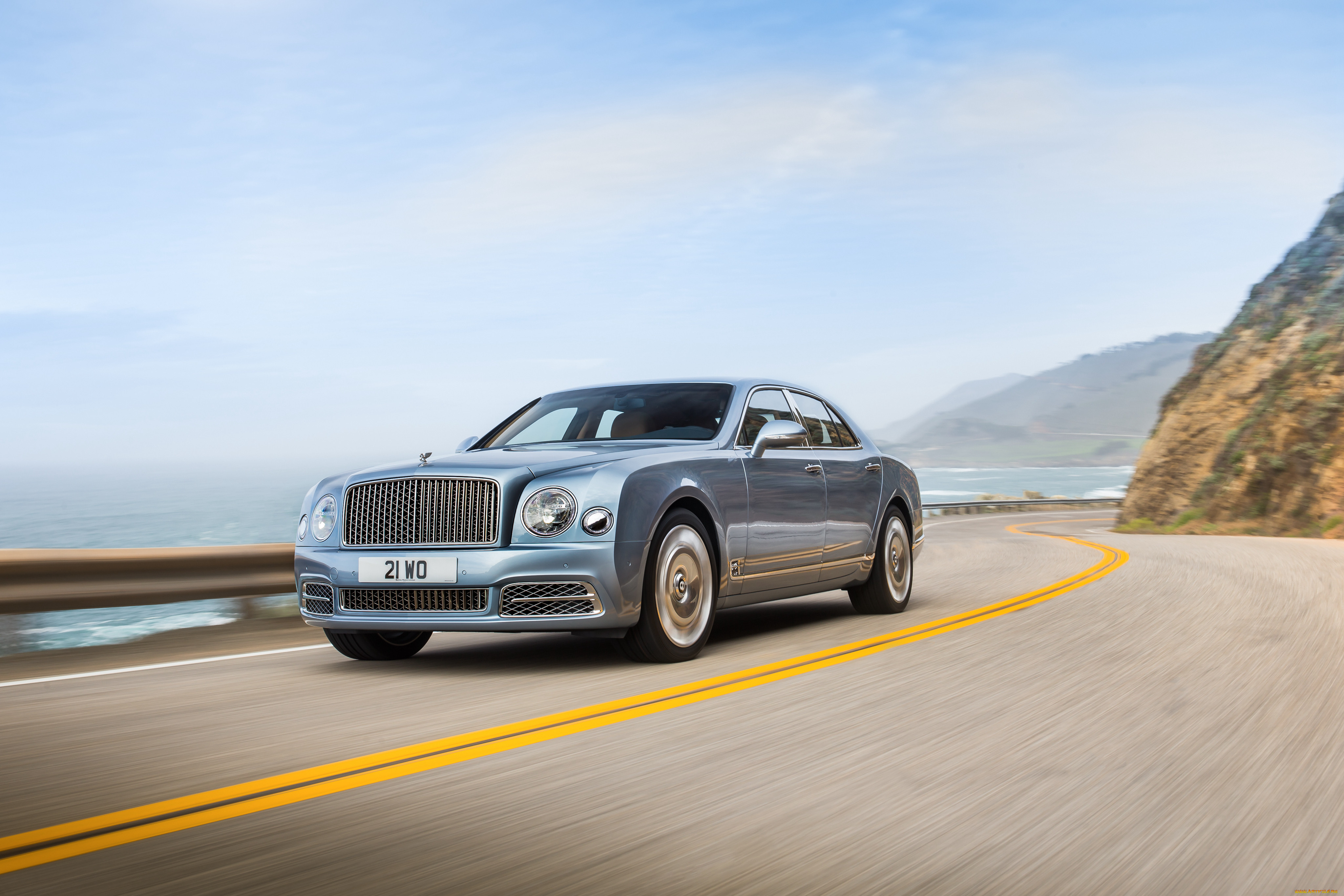 , bentley, mulsanne, blue, sedan